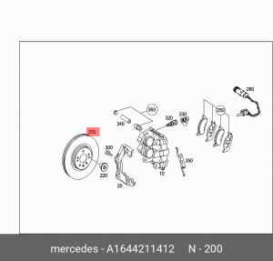 ДИСК ТОРМОЗНОЙ 1644211412 A1644211412 MERCEDES BENZ