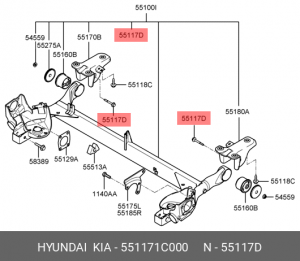 болт крепления задней балки! M12\ Hyundai 551171C000 HYUNDAI