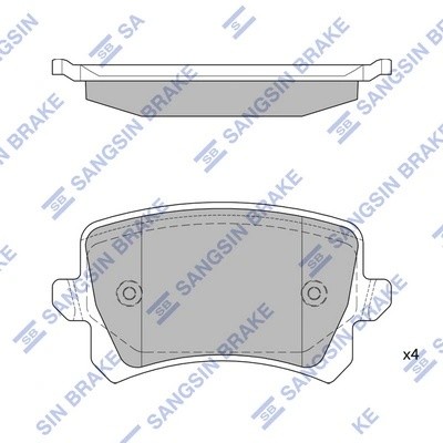 Колодки тормозные VOLKSWAGEN TOURAN 03/CADDY/G5/G6 задние SP2263 SP2263 SANGSIN
