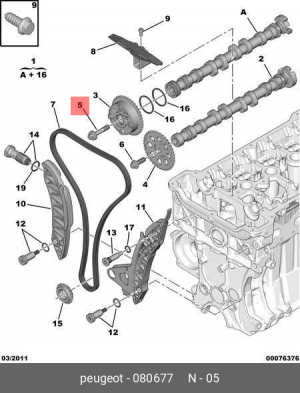 болт шестерни распредвала !M10x52\ Citroen, Peugeot 0806 77 CITROEN PEUGEOT