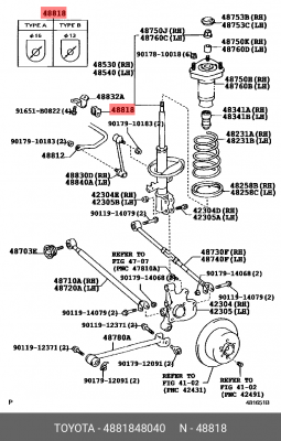 Втулка стабилизатора 48818-48040 48818-48040 TOYOTA