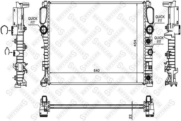 радиатор системы охлаждения!\ MB W211 2.0-3.5 02> 10-25454-SX STELLOX
