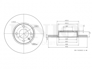 Диск тормозной передний BRD-20102 UNIO