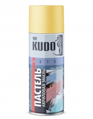 Эмаль акриловая "KUDO" желтая матовая (520 мл) (аэрозоль) (пастельная) KU-A107 KUDO