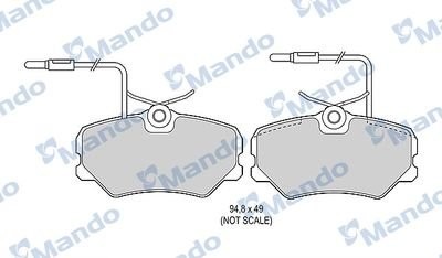 Колодки тормозные PEUGEOT 405 (92-) передние (4шт.) MANDO MBF016009 MANDO