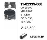 поршень! d76.50 STD\ VW Polo 1.6SRE CFNA 10> 1102339000 YENMAK