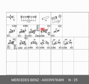ТРОЙНИК М22Х13Х10 A 003 997 84 89 MERCEDES BENZ