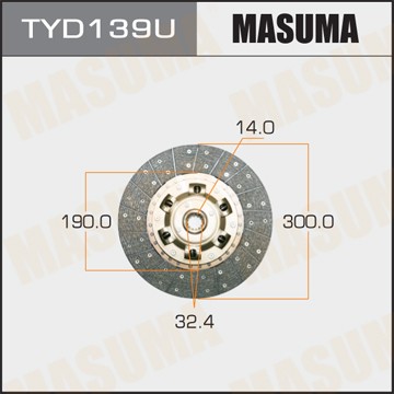 диск сцепления!\ Toyota Land Cruiser 100 4.2TD 98> TYD139U MASUMA