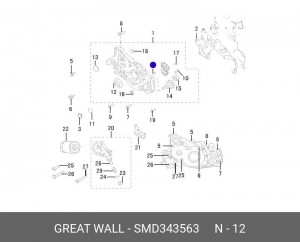 Сальник коленвала GREAT WALL Hover H3 передний OE SMD343563 GREAT WALL