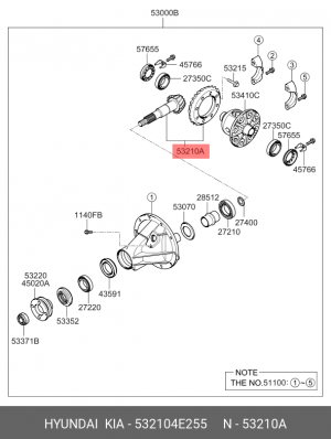 Пара главная HYUNDAI HD35 (17-) дв.D4CB z=4.181 OE 532104E255 HYUNDAI KIA