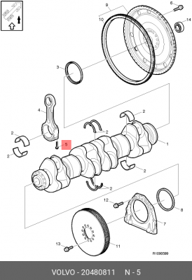 болт !M11x1.25x97.5 RVI Kerax 20480811 VOLVO