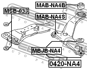 Сайлентблок MAB-NA4S MAB-NA4S FEBEST