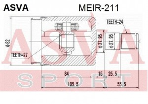 MEIR211  ШРУС ВНУТРЕННИЙ ПРАВЫЙ 27x38x24 MEIR-211 ASVA