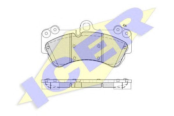 181620 колодки дисковые передние!\ VW Touareg 3.2i/4.2i/2.5TDi/5.0TDi диск 17' 0 181620 ICER