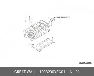 ПРОКЛАДКА ГОЛОВКИ БЛОКА HAVAL H9H6 COUPEF7 2.0 4C20 1003200XEC01 1003200XEC01 HAVAL
