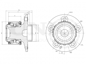 Ступица передняя (с ABS) HUB-20131 UNIO