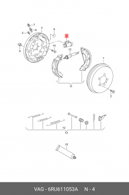 SKODA FABIA (2007-2015)/VW POLO (SED RUS) (2011>) 6RU 611 053 A VAG