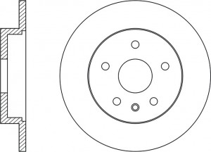 Диск тормозной CHEVROLET Cruze OPEL Astra J (R15) задний (1шт.) NIBK RN34002 NIBK