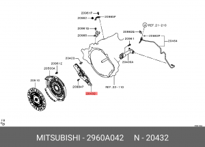 ВИЛКА СЦЕПЛЕНИЯ 2960A042 2960A042 MITSUBISHI