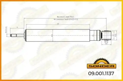 Амортизатор подвески (передний) IVECO о.н 41218447 — 2 года безусловной гарантии 090011137 SONDER