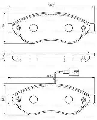 Колодки тормозные PEUGEOT Boxer CITROEN Jumper (06-) передние (4шт.) BOSCH 0 986 494 111 BOSCH
