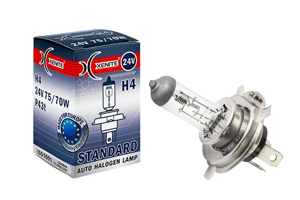 лампа! галогенная H4 P43t 24V 75/70W (упак. 1шт.)\ 1007064 XENITE