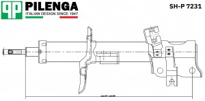 Амортизатор передний левый, газовый NISSAN X-TRAIL, KOLEOS SH-P7231 SHP7231 PILENGA
