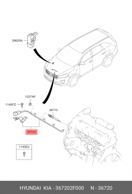 блок управления свечами накаливания!\ Hyundai ix35/Tucson 367202F000 HYUNDAI