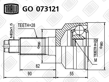ШРУС наружный GO 073121 TRIALLI