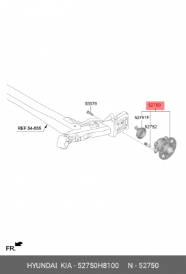 Ступица KIA Rio (17-) задняя OE 52750H8100 HYUNDAI KIA