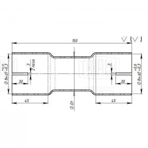 Соединитель труб глушителя под хомут d=50/d=60 L=150 алюминизированная сталь EMP 5060 TRIALLI