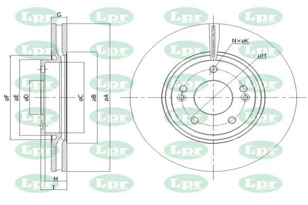 Диск тормозной передний KIA SPORTAGE III, OPTIMA H2029V H2029V LPR