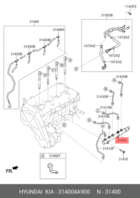 Топливная рейка HD35 314004A900 HYUNDAI