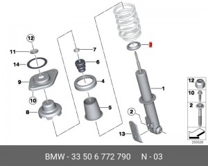 Изолирующ.прокладка пружины Нж BMW 33 50 6 772 790 BMW