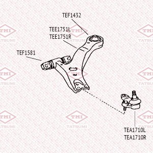 Сайлентблок переднего рычага задний TOYOTA Camry 01- TEF1432 TEF1432 TATSUMI