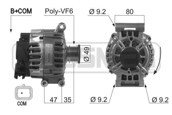 Генератор PEUGEOT 207/208/308 120A 210519 210519 ERA
