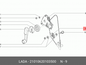 Ролик ВАЗ-2101,2103,2106 стеклоподъемника нижний АвтоВАЗ 21010-6201035-00 LADA VAZ