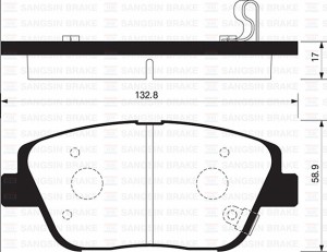 Колодки тормозные KIA OPTIMA 11- пер. SP1398 SP1398 SANGSIN