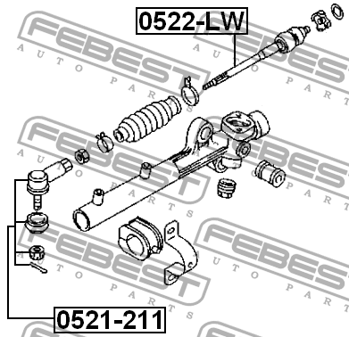 Тяга рулевая 0522-LW 0522-LW FEBEST