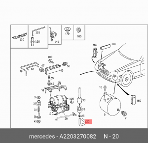 Шланг A2203270082 MERCEDES BENZ