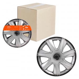 Колпаки колесные 16 Джой +, серебристо-черный, карбон, компл. 2 шт. (AWCC-16-37) AWCC-16-37 AIRLINE