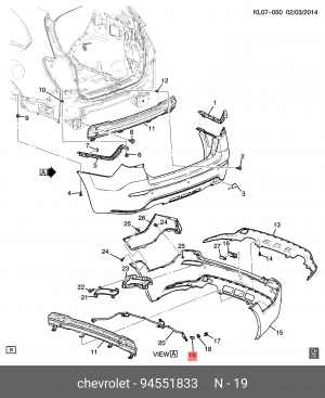 Датчик парковки CHEVROLET OE 94551833 GENERAL MOTORS