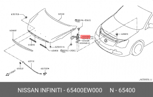петля капота правая!\ Nissan Almera 12> 65400-EW000 NISSAN