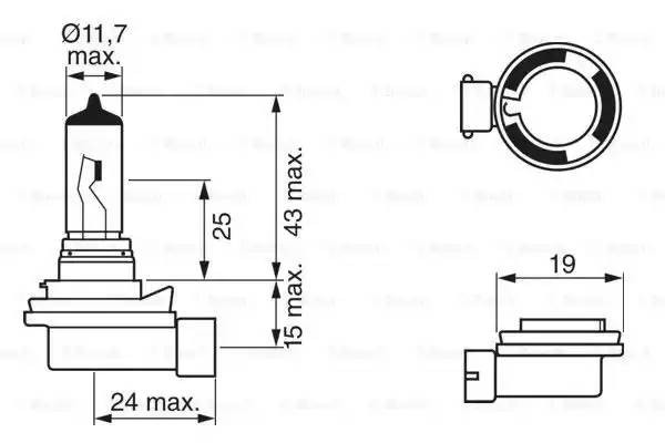 Лампа Pure Light Standart H8 12V [35W] [картон] [1 шт] 1 987 302 081 BOSCH