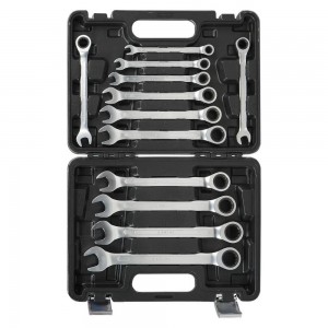 Набор ключей комбинир. трещоточ. 12 пр. (8,9,10,11,12,13,14,15,16,17,18,19мм) пл ATAL012 AIRLINE