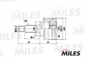 ШРУС наружный SUBARU LEGACY/FORESTER 1.8/2.0 92-00 (GKN 301991) GA20422 GA20422 MILES