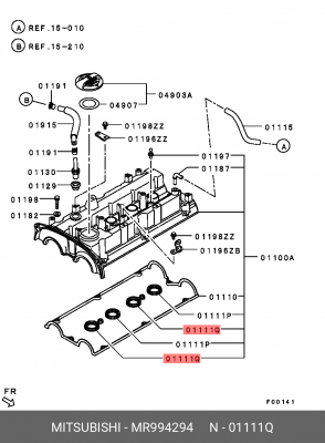 прокладка клап.крышки! свечного колодца\ Mitsubishi Colt MR994294 MITSUBISHI