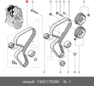 Ремкомплект ГРМ к4м/к4J для RENAULT 1.4/1.6/LADA Largus 16 кл. RENAULT 130C 175  130C17529R RENAULT