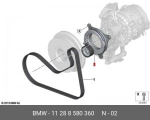 Механический натяжитель ремня 11288570439 11 28 8 580 360 BMW