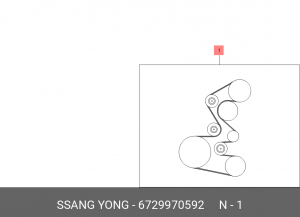 Ремень приводной поликлиновой 6PK2010 SSANGYONG G4 Rexton (20-)(D20DTR/D22DTR) O 6729970592 SSANG YONG